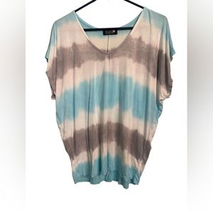 HAHA TIE DYE SHORT SLEEVE TOP SIZE MEDIUM